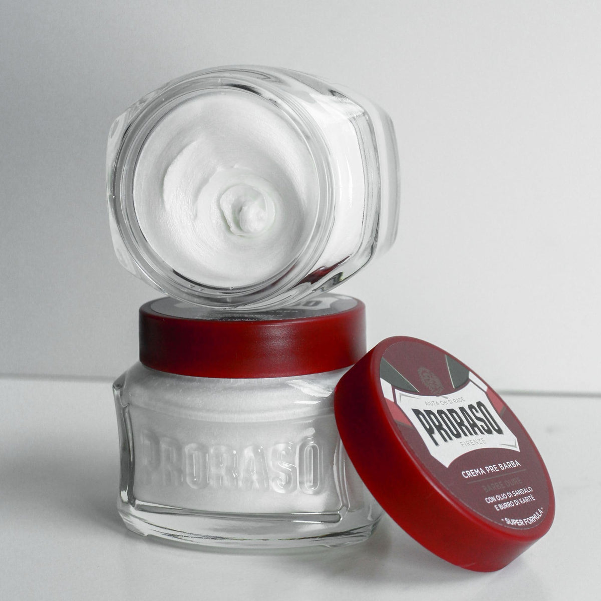 Light Gray Proraso Pre Shave Conditioning Cream - Sandalwood Oil & Shea Butter