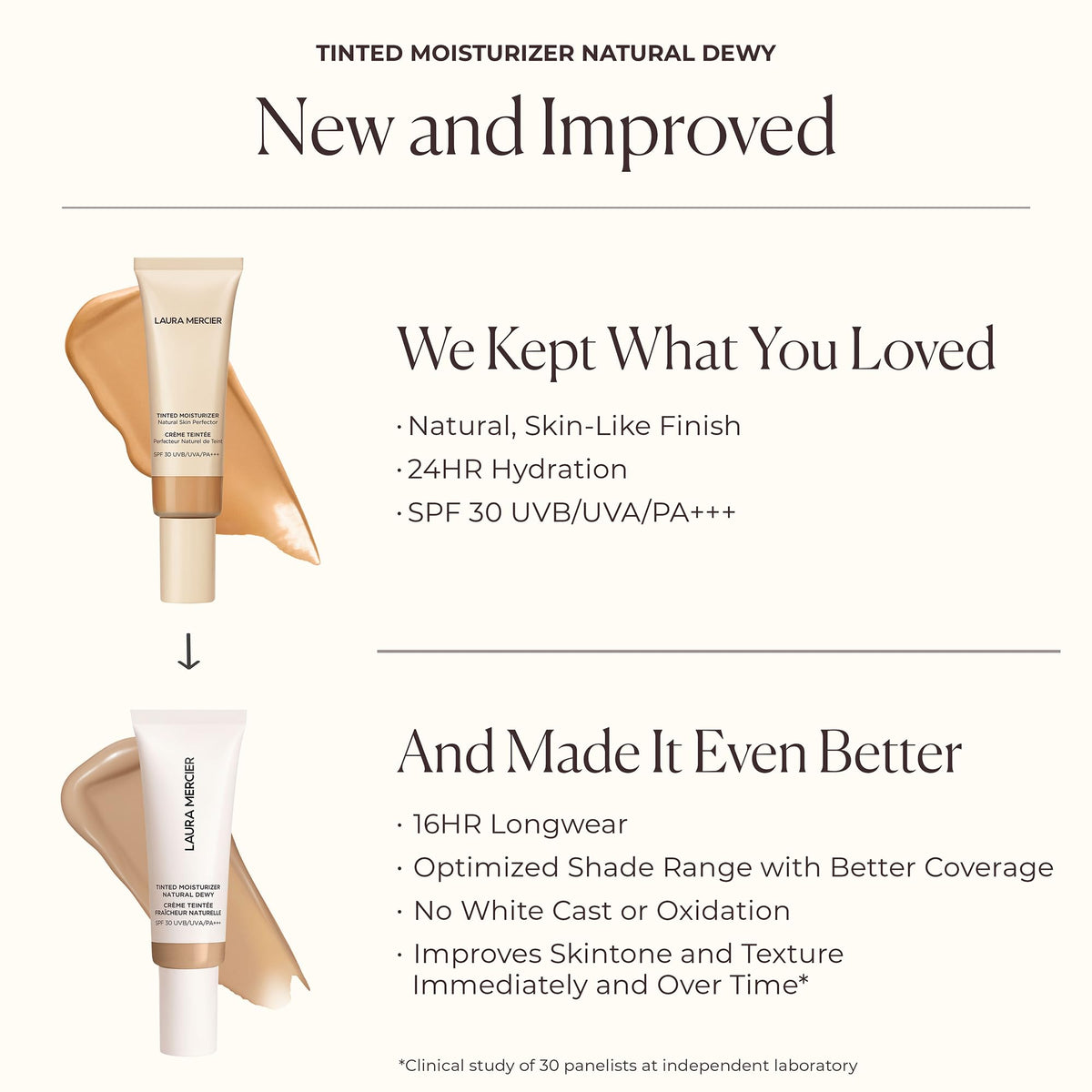 White Smoke Tinted Moisturizer Natural Dewy SPF 30-4C Hazel by Laura Mercier for Women - 1.5 oz Makeup