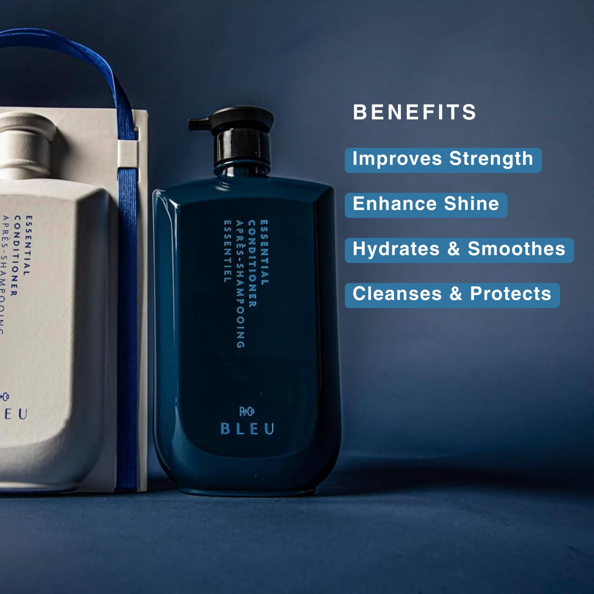 Black R+Co BLEU Essential Shampoo and Conditioner Liter Set, Boosts Body, 33.8 oz