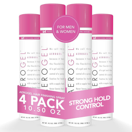 White Smoke TRIDESIGN Aerogel Hairspray - Strong Hold Hair Finishing Spray for Volumizing & Control, Flexible Styling for All Hair Types, Non-Sticky and Scented - For Women and Men - Pack of 4 (10.5 Oz)