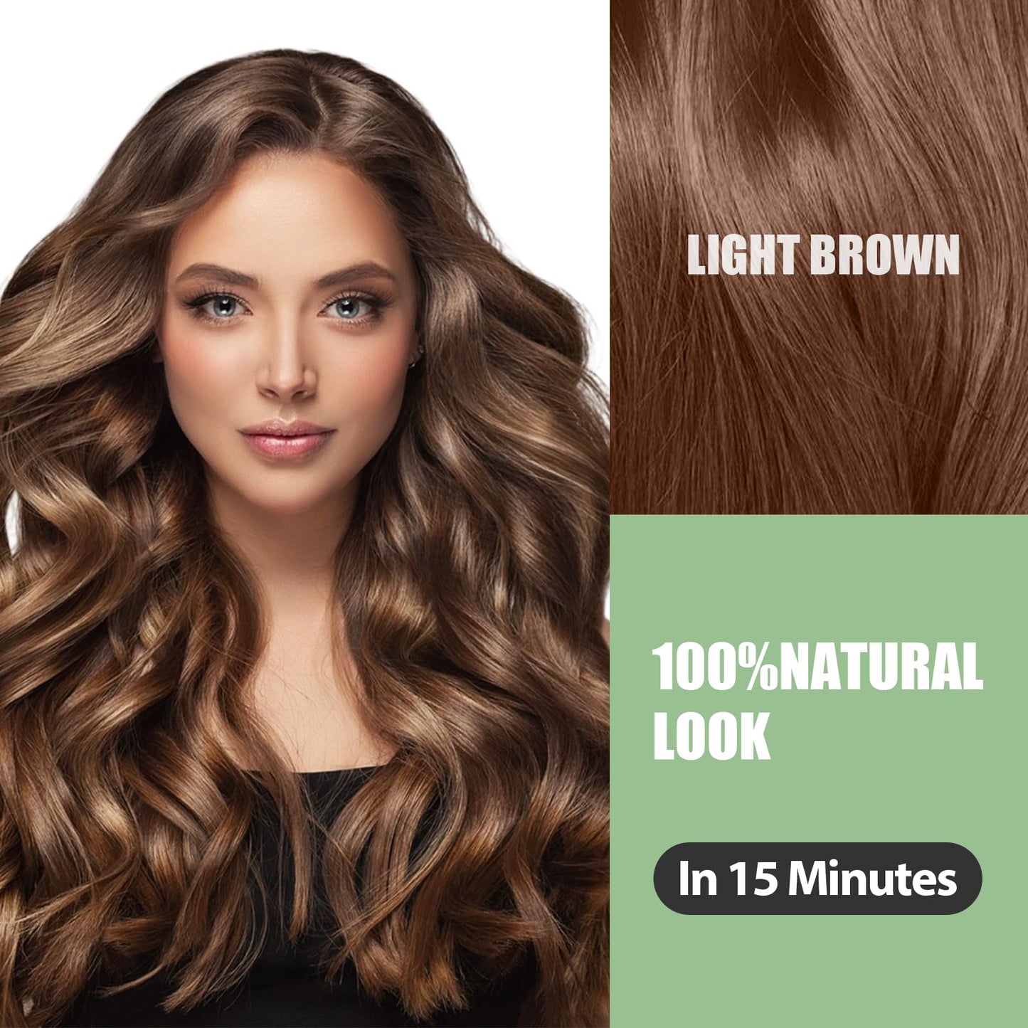 White Smoke FARNDU Light Brown Hair Dye Shampoo 3 in 1 with Argan Oil – 10-15 Min Gray Coverage, Natural Instant Hair Color Shampoo for Women and Men, Ammonia & Paraben Free, Long-Lasting Up to 6 Months