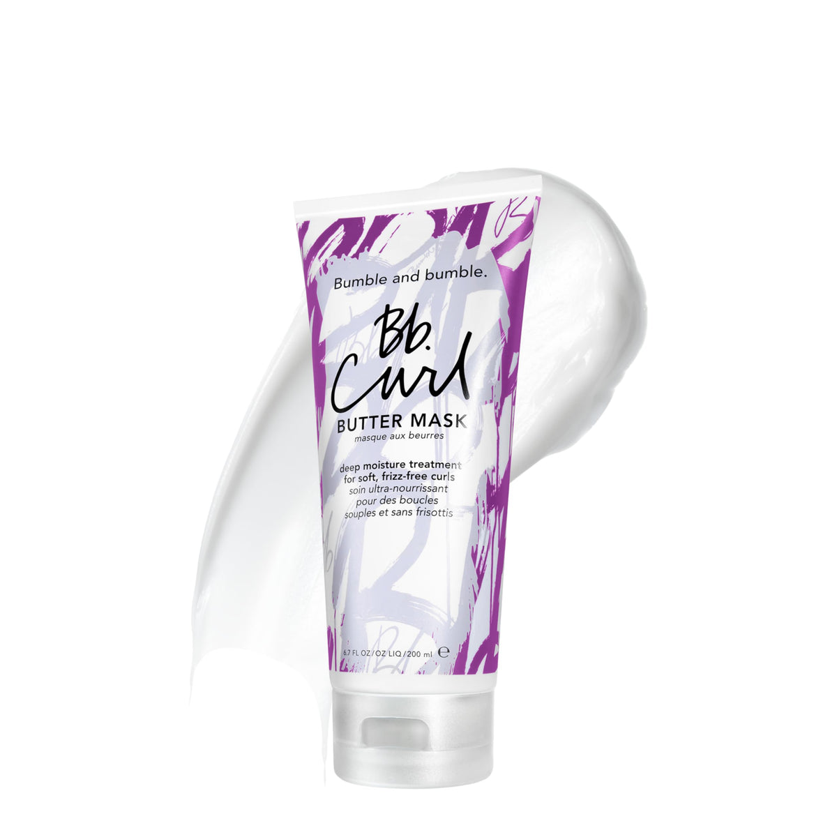 White Smoke Bumble and bumble. Curl Butter Hair Mask | Deep Moisture for Medium to Thick Coily, Curly, Wavy Hair | Anti Frizz + Color Safe | With Jojoba, Avocado + Coconut Oil | Standard Size, 6.7 Fl Oz