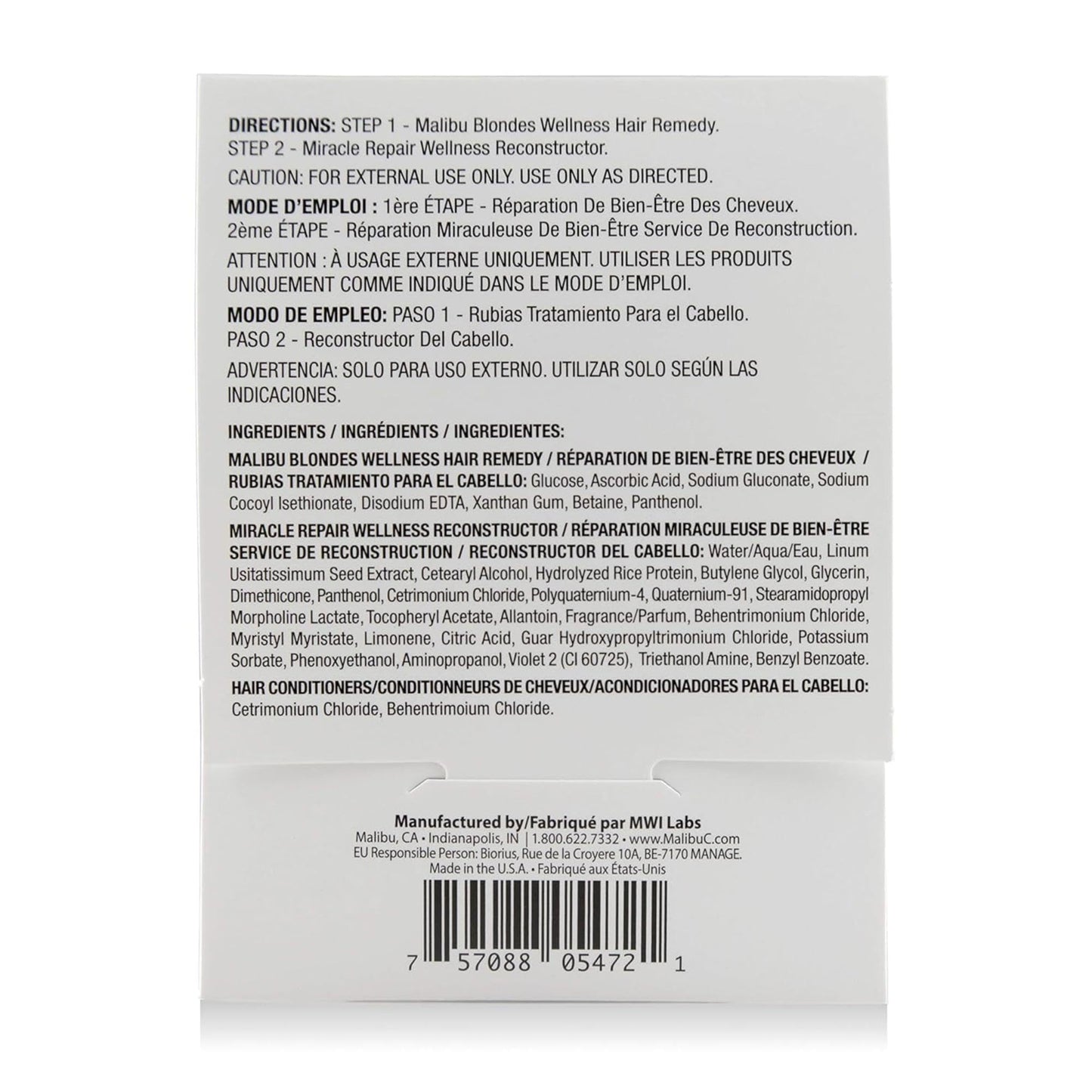 Light Gray Malibu C Mini Rehab Malibu Blondes - Contains 2 Hair Remedy Packets - Vitamin Complex Hair Remedy to Restore Hair Vibrancy - Hair Care for Natural & Processed Blondes