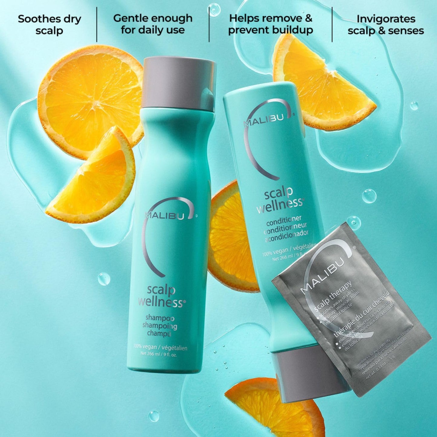 Sky Blue Malibu C Head Lab Scalp Scrub - Gentle Scalp Exfoliator Enriched with Activated Charcoal. Jojoba Esters for Improved Scalp Health - Clean, Vegan Hair Care (6 oz)