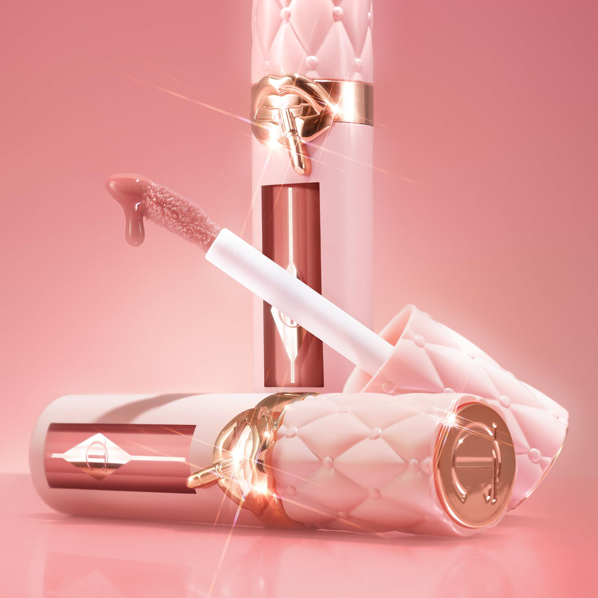 Dark Salmon Charlotte Tilbury Big Lip Plumpgasm Lip Gloss - Gift Set Essential - Hydrating Plumper with Hyaluronic Acid & Heat + Ice Technology - Perfect for Pairing with Makeup Favorites