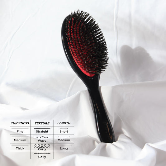 White Smoke Denman Natural Bristle Grooming Brush, Medium
