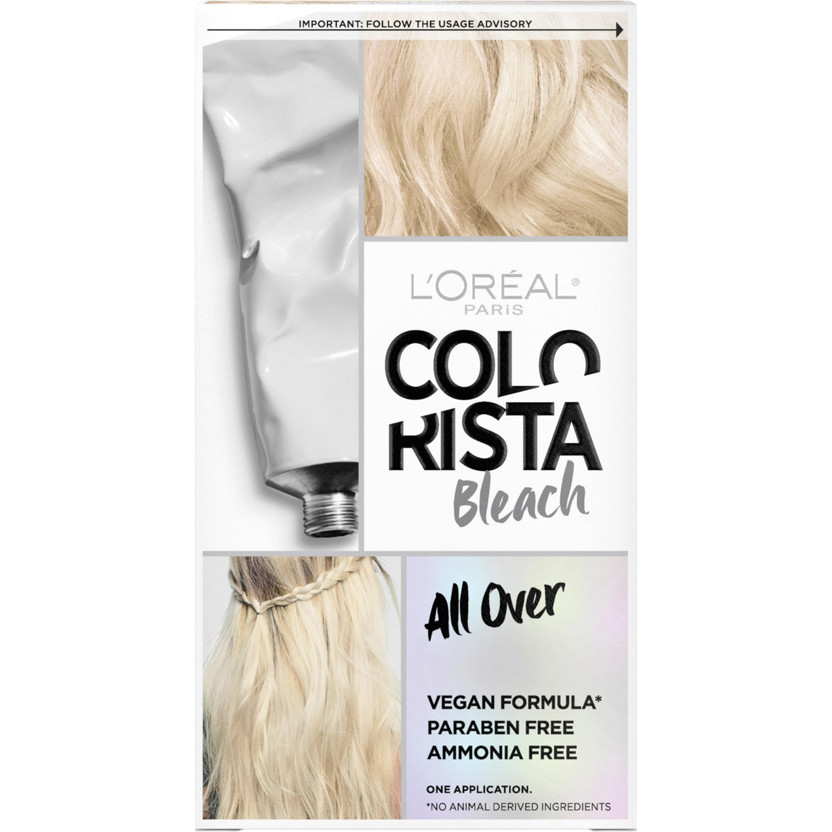 White Smoke L'Oreal Paris Colorista Hair Bleach, Hair Dye Kit for All Over Blonde Hair Color, 1 Hair Bleach Kit