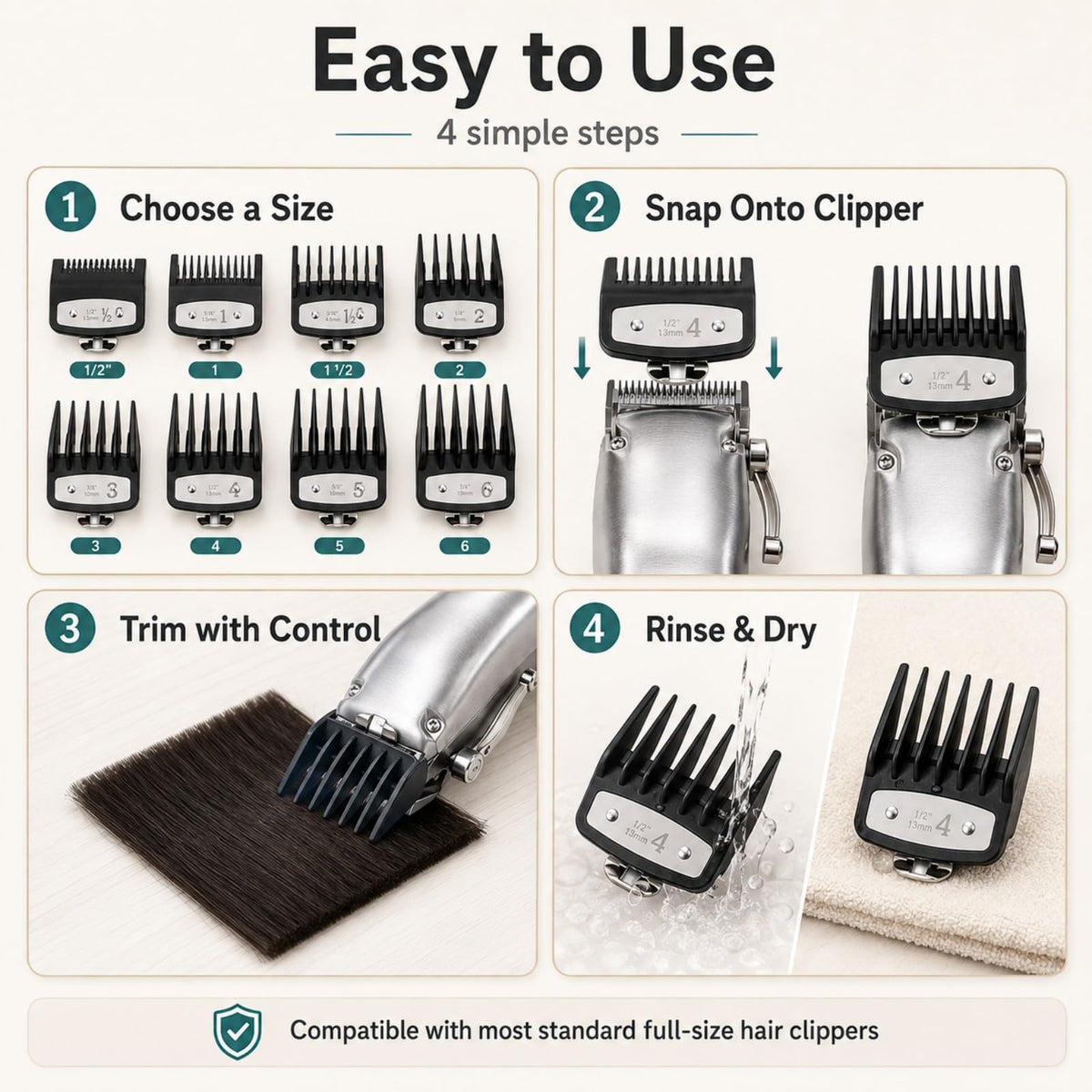 White Smoke 10PCS Clipper Guards Set for StyleCraft Saber 2 2024 2025 2026+