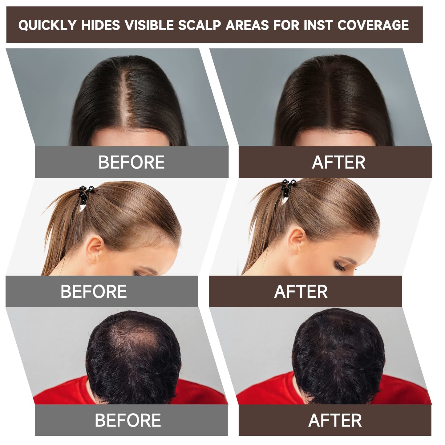 White Smoke MIFELOY 2 Pack Root Touch Up and Gray Coverage Powder for Hair, Beard, Eyebrow, and Thinning Hairline - Dark Brown