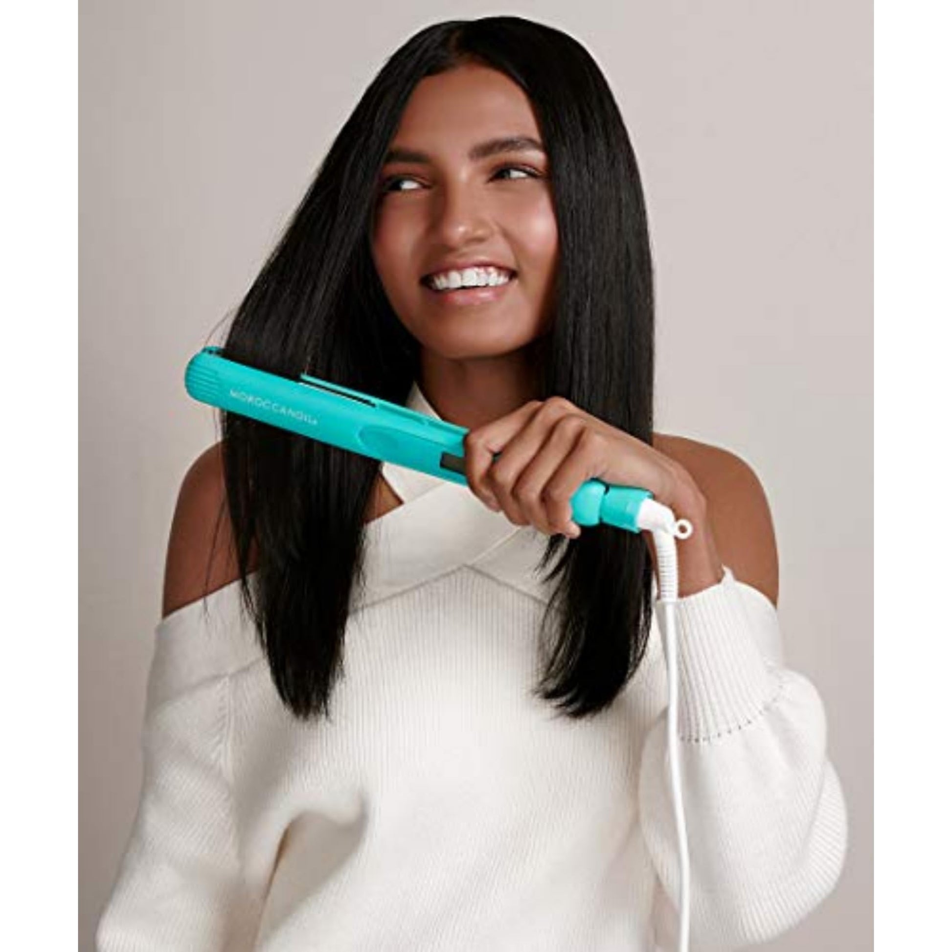 Light Gray Moroccanoil Perfectly Polished Titanium Flat Iron