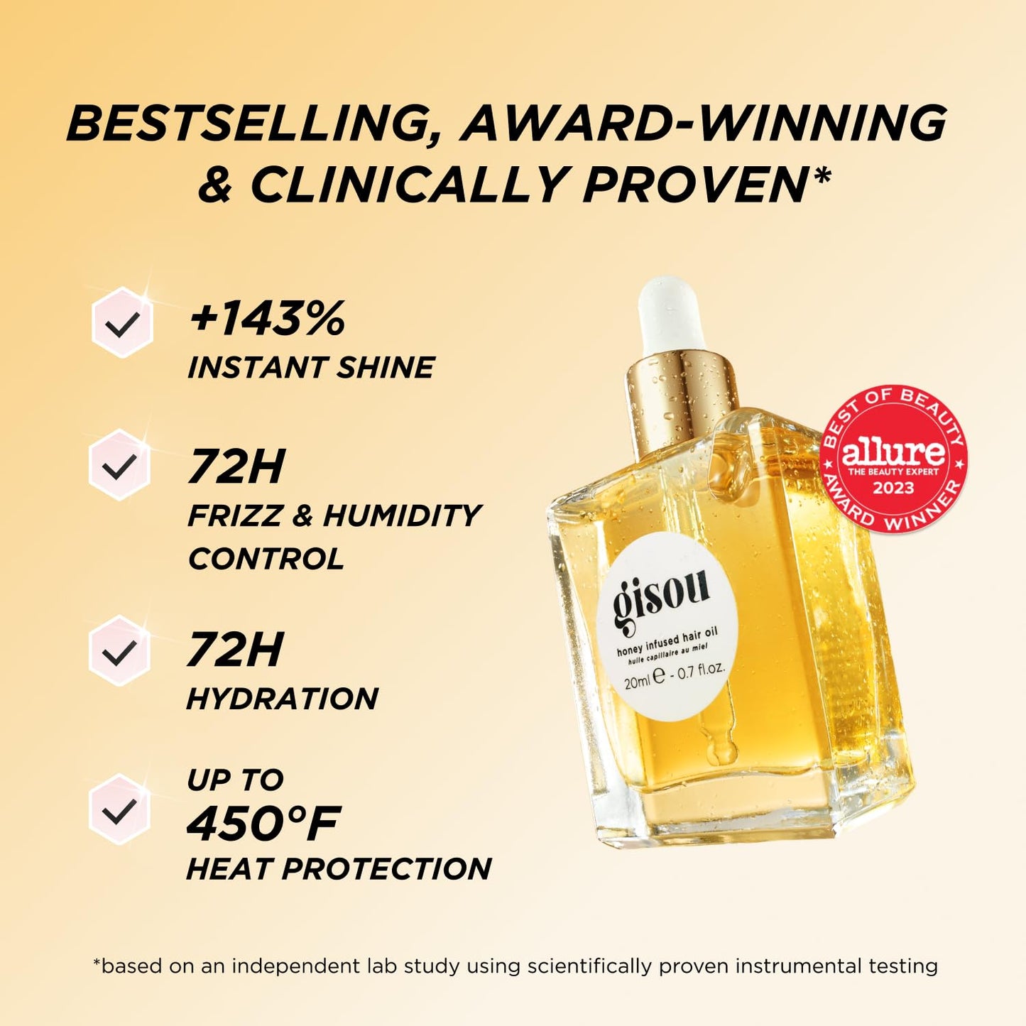 Bisque Gisou Honey Infused Hair Oil Mini - Hydrating & Frizz Control Treatment with Mirsalehi Honey, Adds Shine & Heat Protectant for All Hair Types, 0.7 Fl Oz