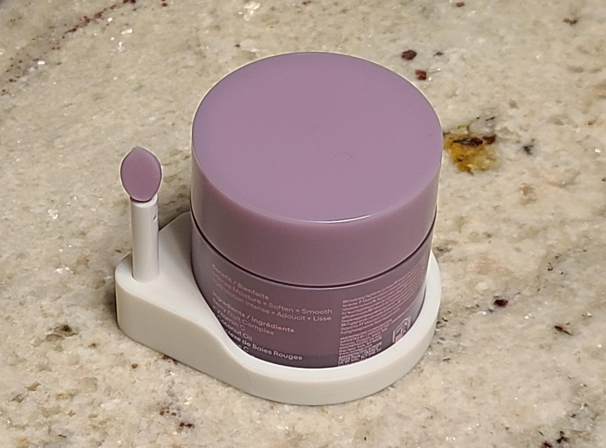 Gray Novarellian Storage Stand for LANEIGE Lip Sleeping Mask Pot & Applicator - Organizer Base to Keep Scoop Clean & Tidy - 2 pieces