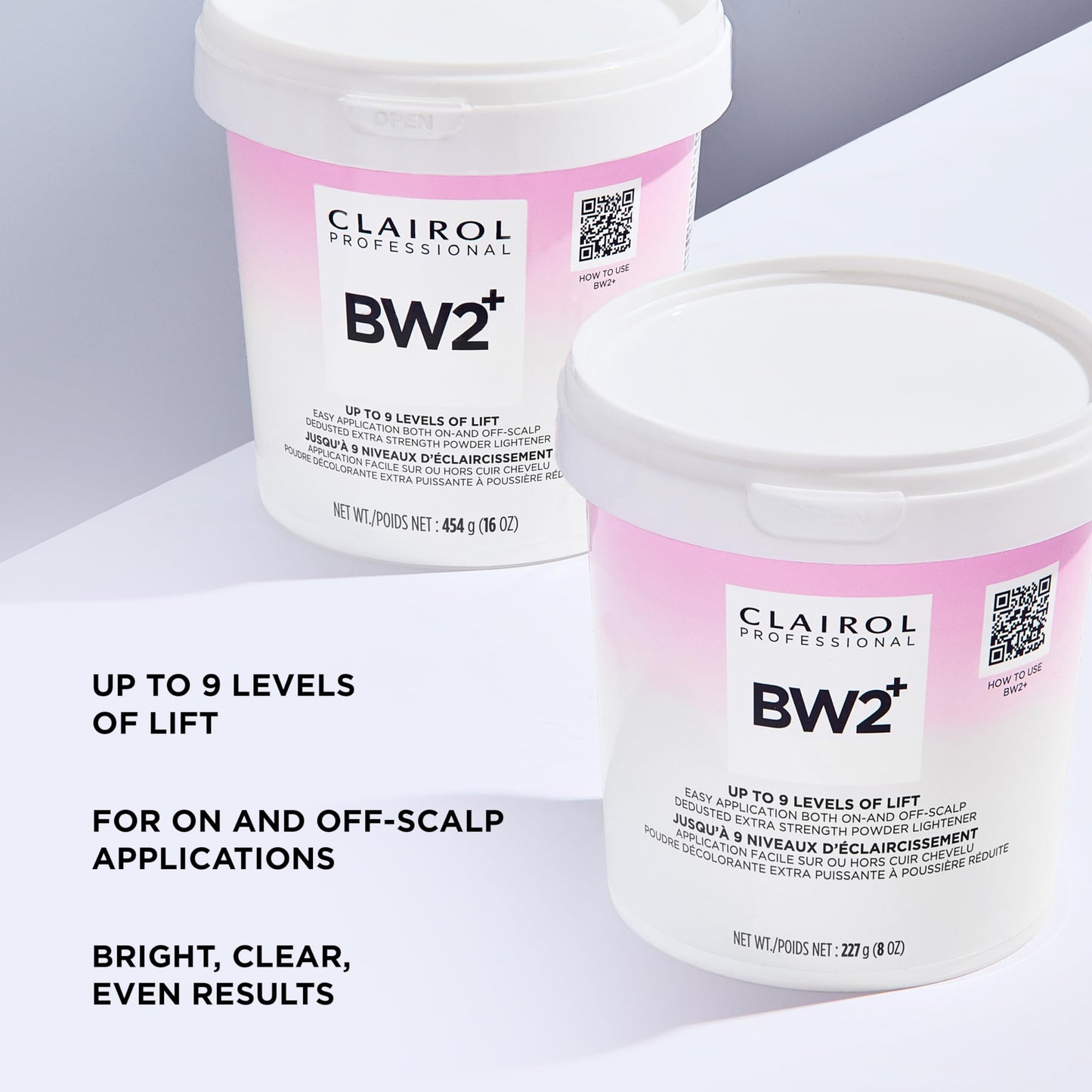 Lavender Clairol Professional BW2+ Dedusted Extra Strength Powder Lightener for Hair Highlights, 8 oz.