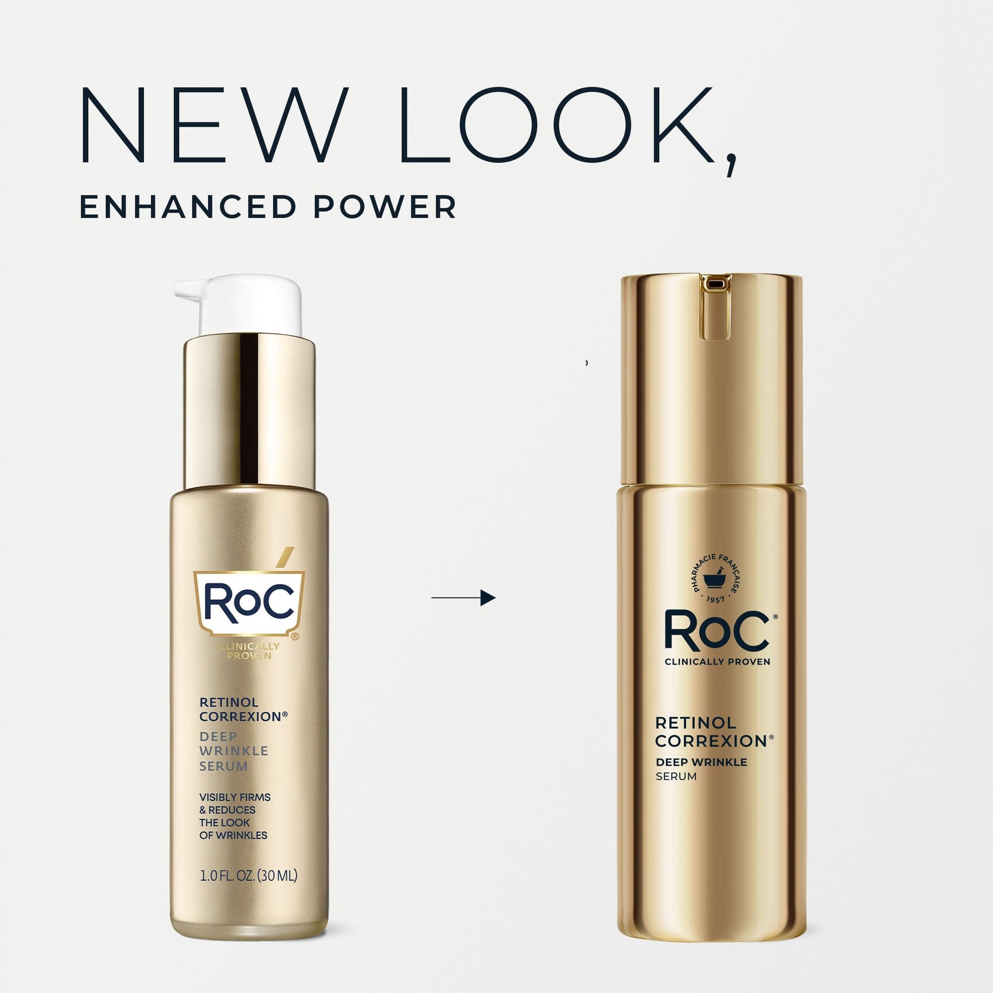 Lavender RoC Retinol Correxion Deep Wrinkle Retinol Face Serum with Ascorbic Acid, Anti-Aging Treatment for Fine Lines, Dark Spots, Post Acne Scars, 1 Oz (Packaging May Vary)