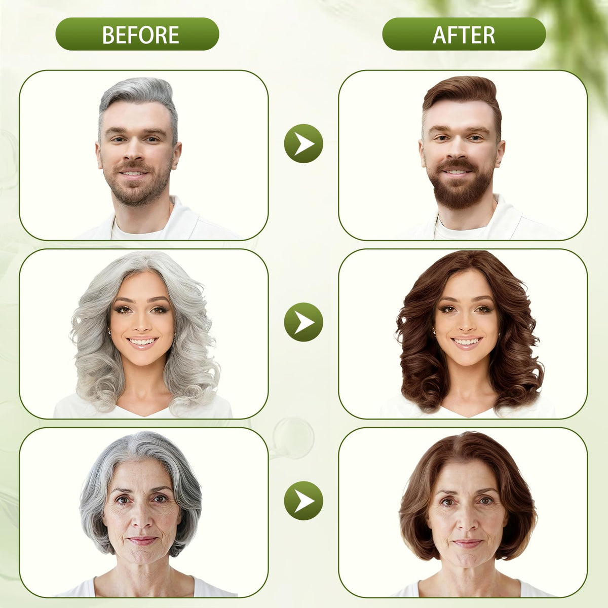 White Smoke Hynqor Brown Hair Dye Shampoo for Women Men Gray Hair Coverage Ammonia Free