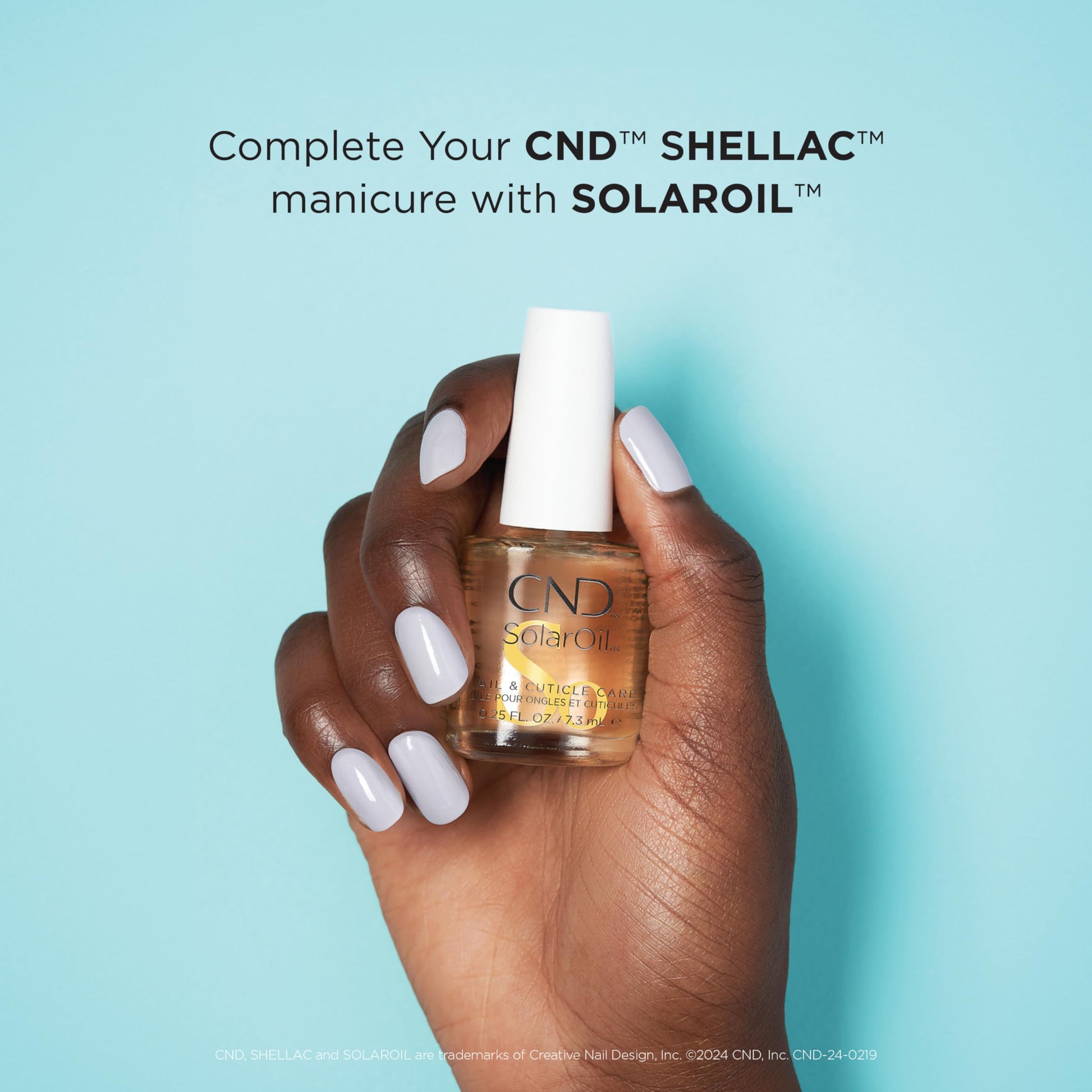 Powder Blue CND Shellac Gel Nail Polish, Long-lasting Nail Paint Color with Curve-hugging Brush, 158 Wildfire, 0.25 fl oz
