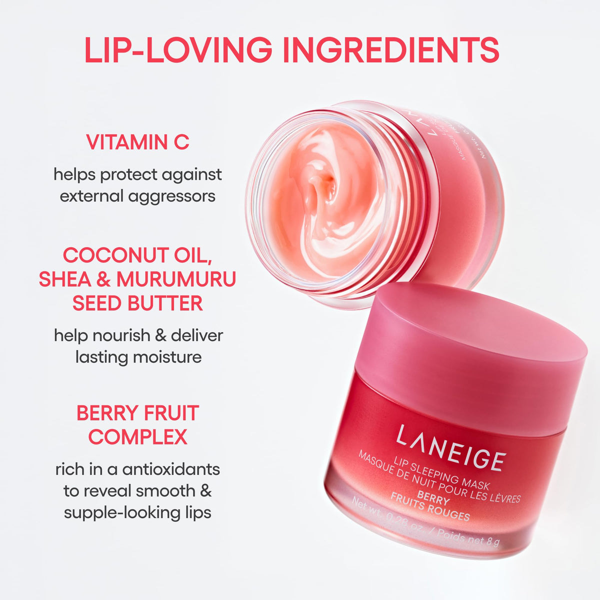 White Smoke LANEIGE Berry Sweet Lip Trio Set