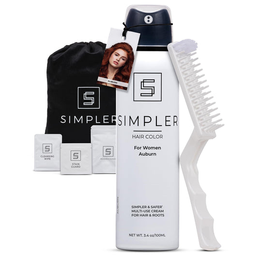 White Smoke Simpler Hair Color for Women Permanent Ammonia Free Hair Dye for Gray Coverage - Natural Looking Hair Color for Sensitive Scalp - Long Lasting Auburn Hair Dye