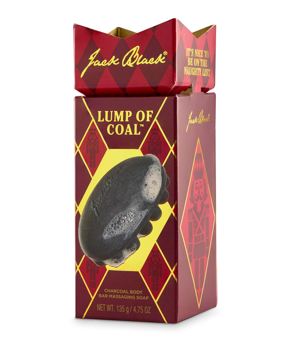 Rosy Brown Jack Black Holiday Lump of Coal - Charcoal Body Bar Messaging Soap - Multitasking Body Bar, Jojoba and Seaweed Extract, Exfoliates Skin, Relieves Muscle Tension, Softer Skin, Deodorizes (Gift Set)