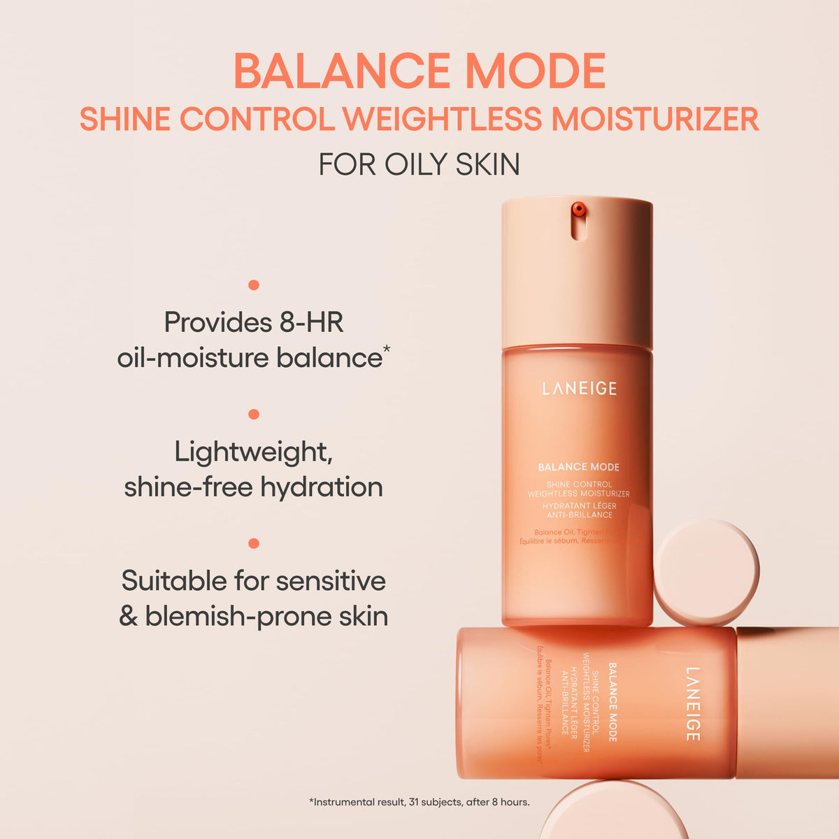 Antique White LANEIGE Balance Mode Shine Control Pore-Minimizing Lightweight Moisturizer