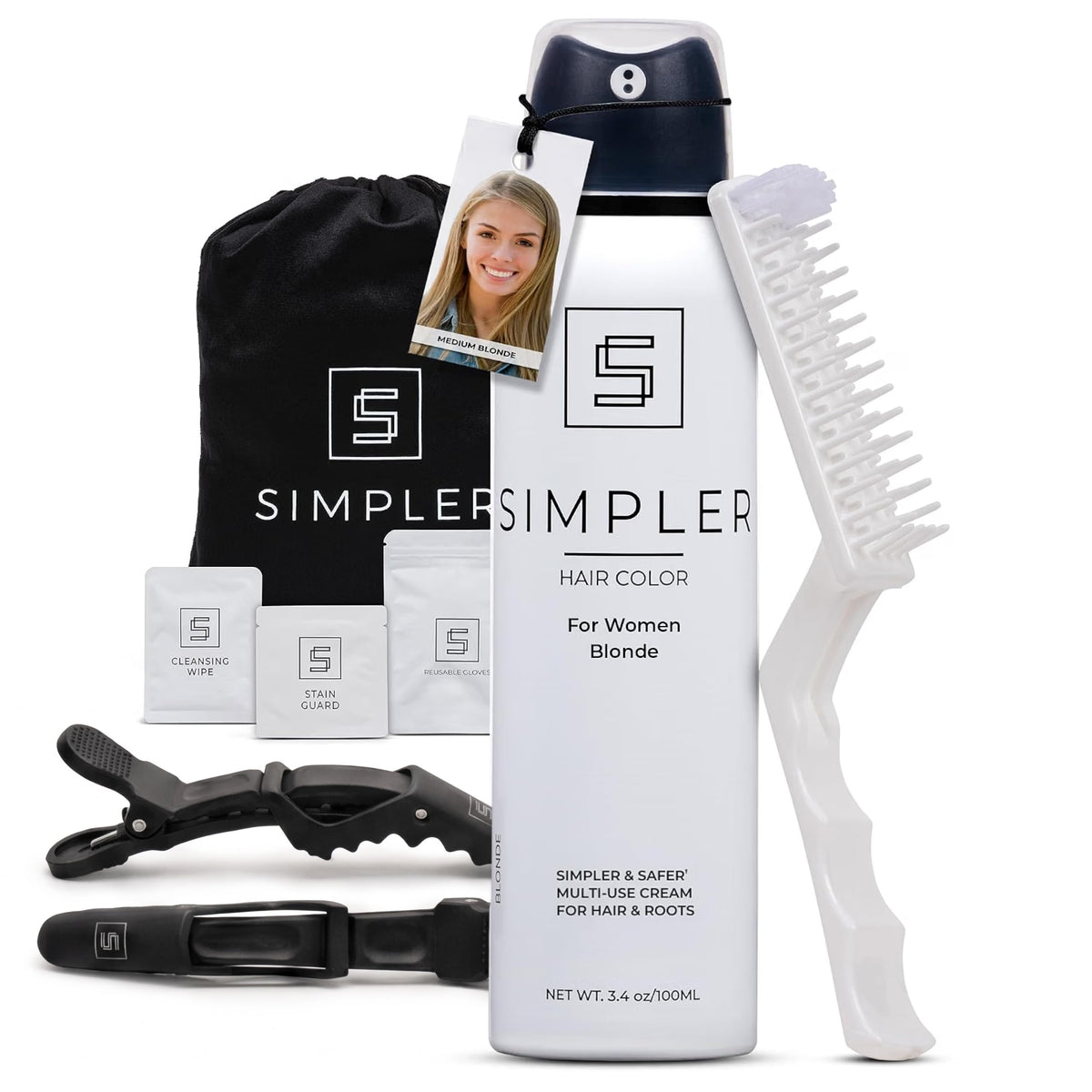 White Smoke Simpler Hair Color - Women's Full Coverage Hair Dye Kit, Blonde