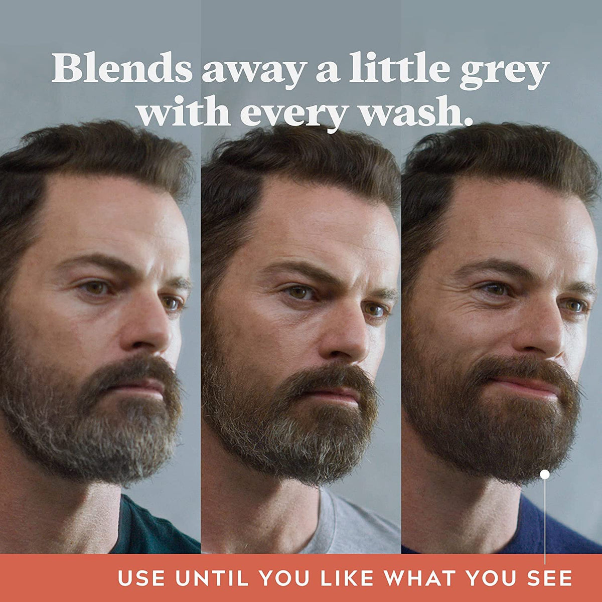 Light Slate Gray Just for Men Control GX Grey Reducing Beard Wash with Keratin, 4 Fl Oz (Packaging May Vary) - 6 Pack