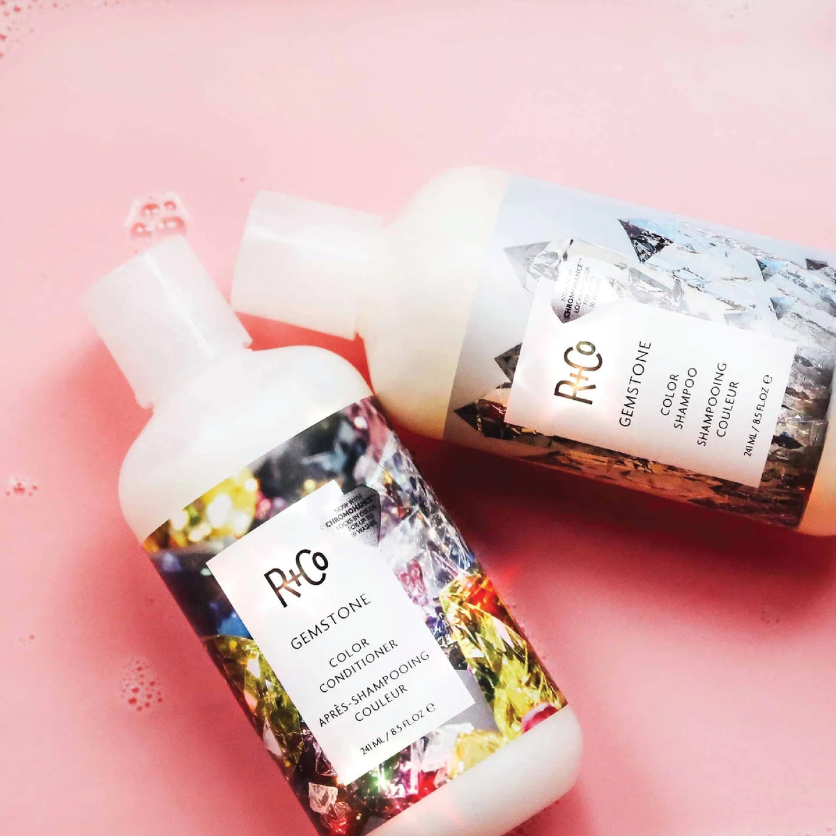 Misty Rose R+Co Travel Size Shampoo and Conditioner