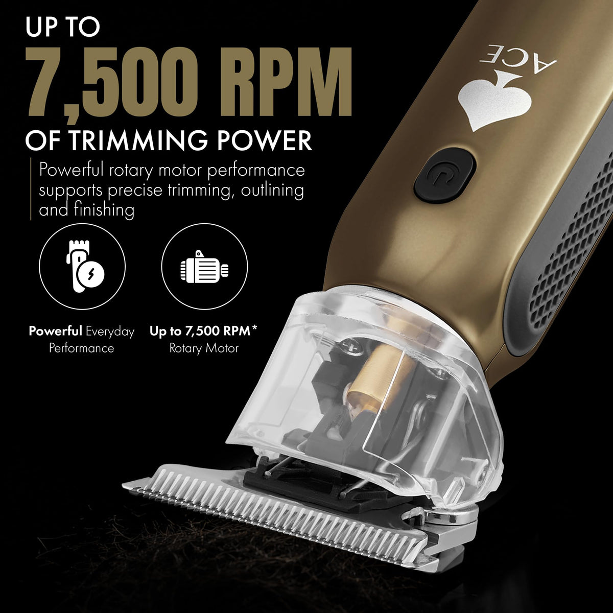 Black STYLECRAFT Ace Cordless Hair Trimmer, Slim Compact, Up to 7500 RPM Motor