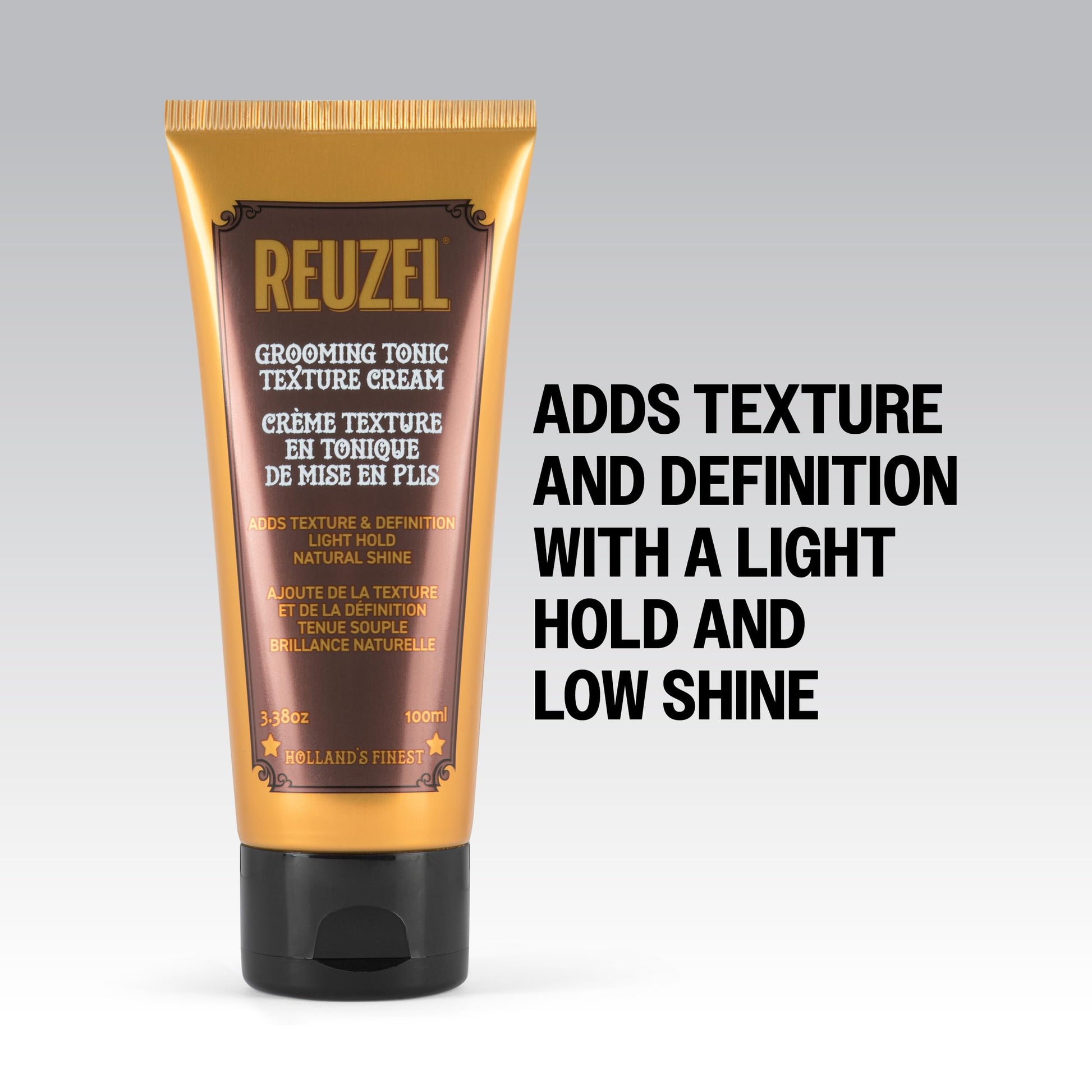 White Smoke REUZEL Grooming Tonic Texture Cream, Light Hold, Curl Texture and Definition, Natural Shine, Heat Protection, For All Hair Types, 3.38oz