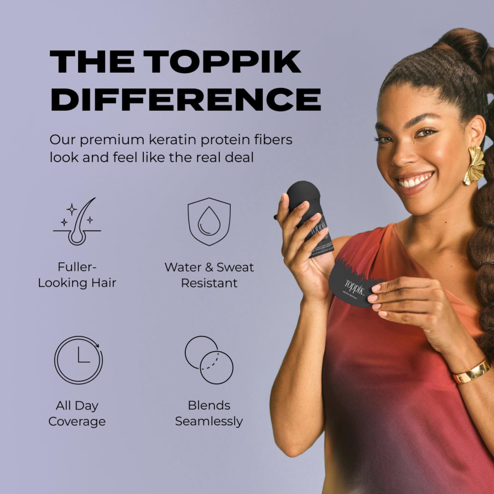 Dark Gray Toppik Hair Building Fibers, Black, 12g Fill In Fine or Thinning Hair, Instantly Thicker, Fuller Looking, 9 Shades for Men & Women, Keratin Protein Formula