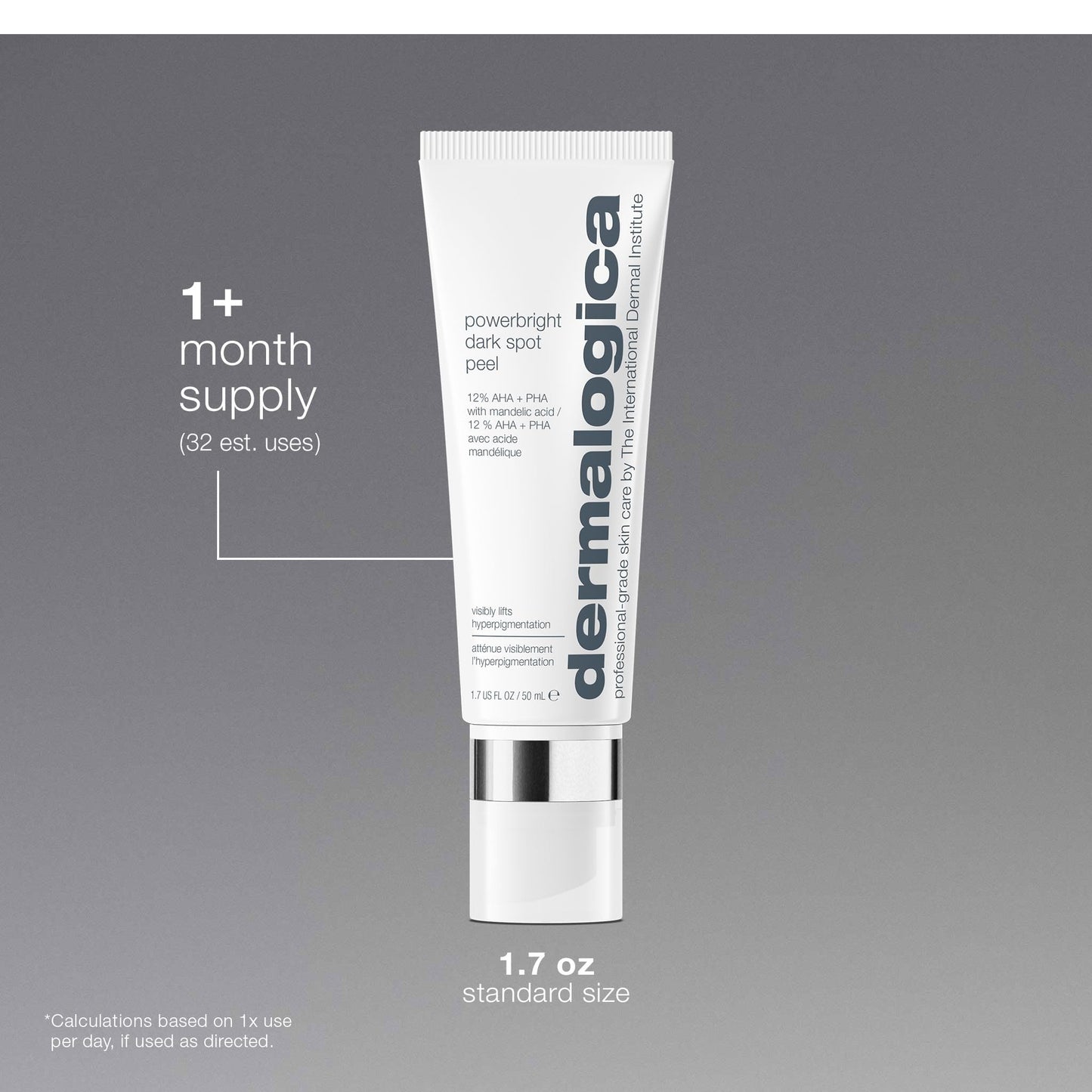 Dim Gray Dermalogica PowerBright Dark Spot Face Peel, Exfoliating Facial Peel with 12% AHA PHA, Improve Dark Spot and Hyperpigmentation for All Skin Types