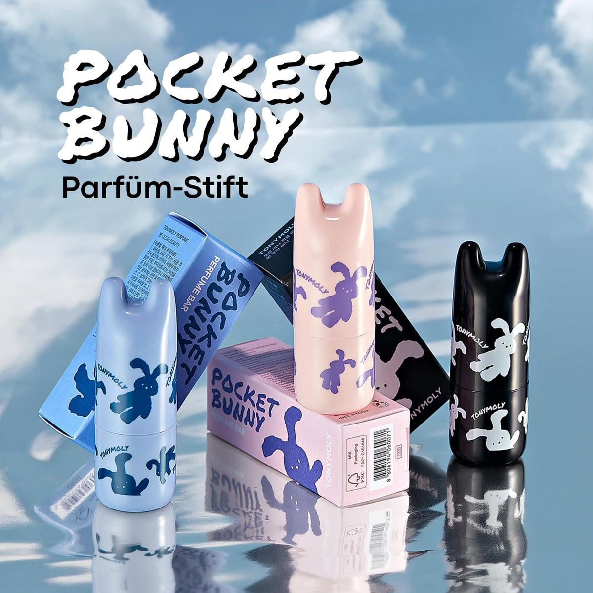Light Slate Gray TONYMOLY Cutie Bunny Solid Perfume Stick – Long-Lasting Floral Lemon Rose Jasmine Fragrance – Pocket-Size Travel Perfume Balm for On-the-Go Freshness