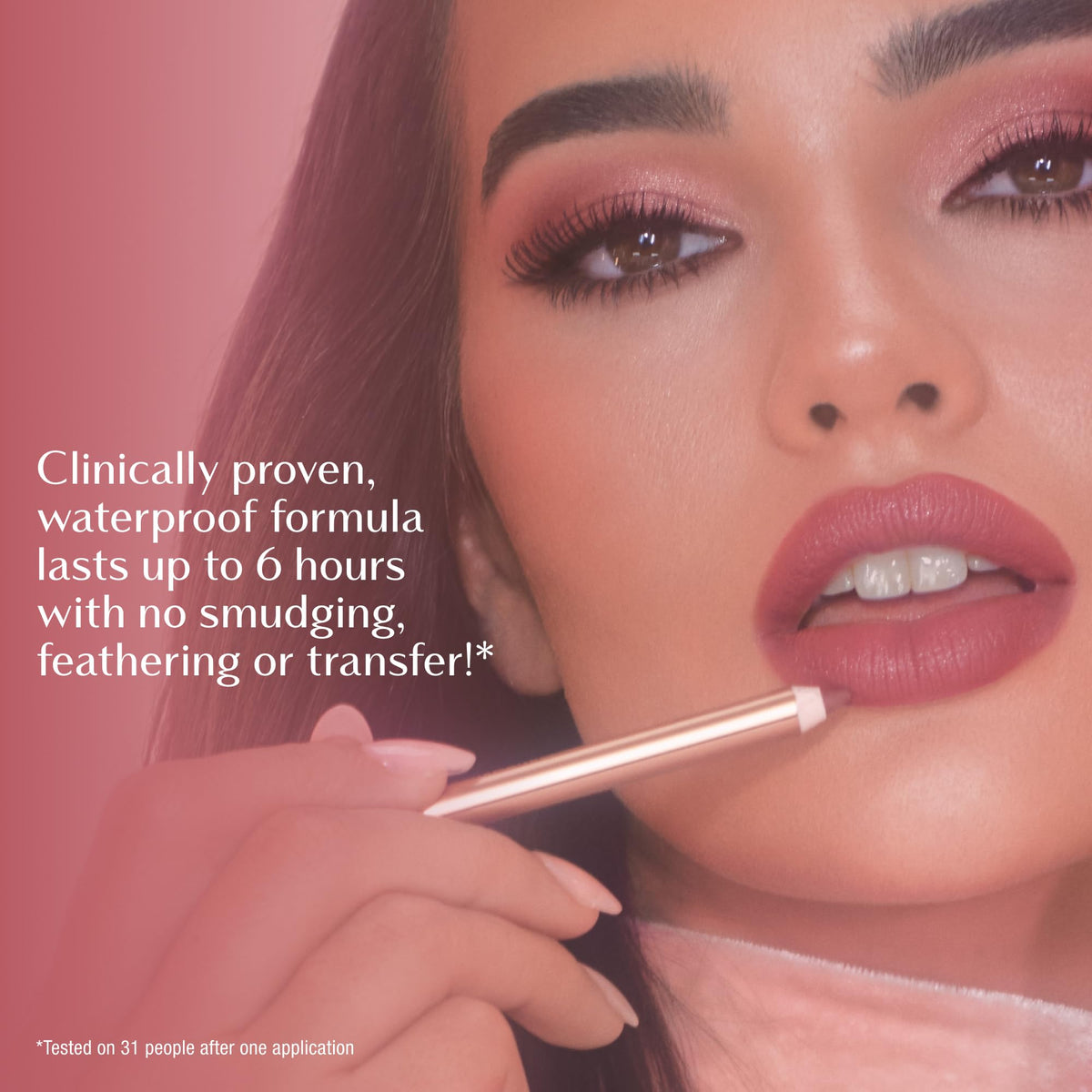 Pale Violet Red Charlotte Tilbury Lip Cheat Lip Liner Pencil - Gives Lips a Fuller-Looking, Defined Pout - Enriched with Jojoba Oil & Hyaluronic Acid - Waterproof, Smudge-Proof & Transfer-Proof