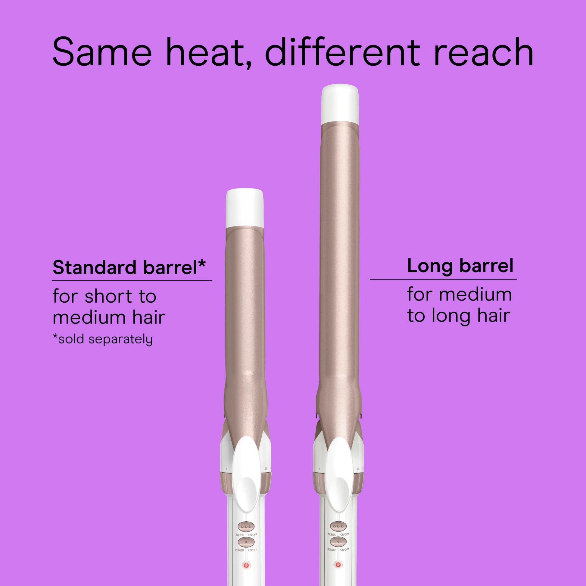 Violet Conair Double Ceramic 1-Inch Long Barrel Curling Iron, 1-Inch Barrel Creates Classic Curls to Loose Waves, Hair Curler for Use on Short, Medium, & Long Hair, White/Rose Gold