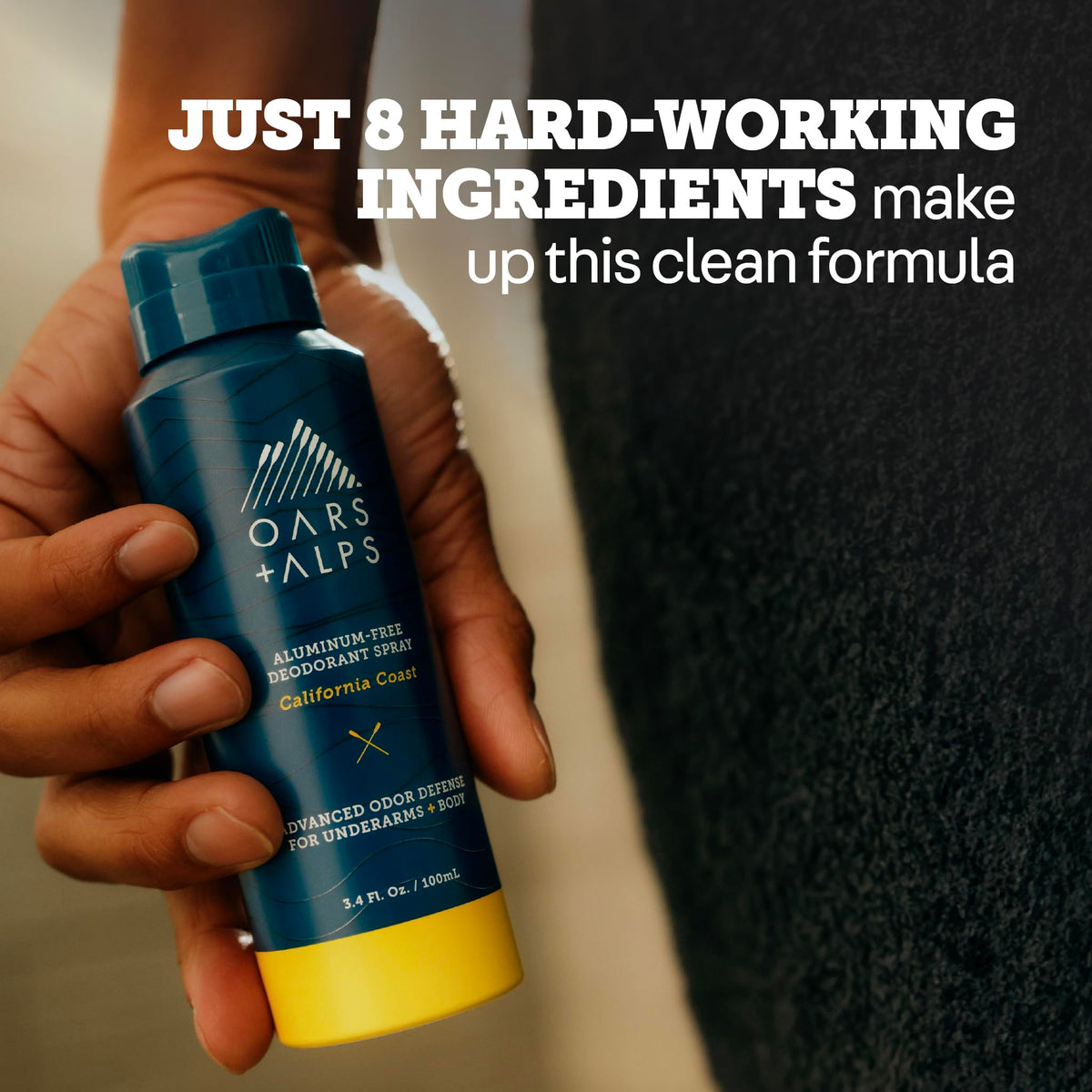 Black Oars + Alps Aluminum Free Men's Whole Body Deodorant Spray, 1pk, 3.4oz