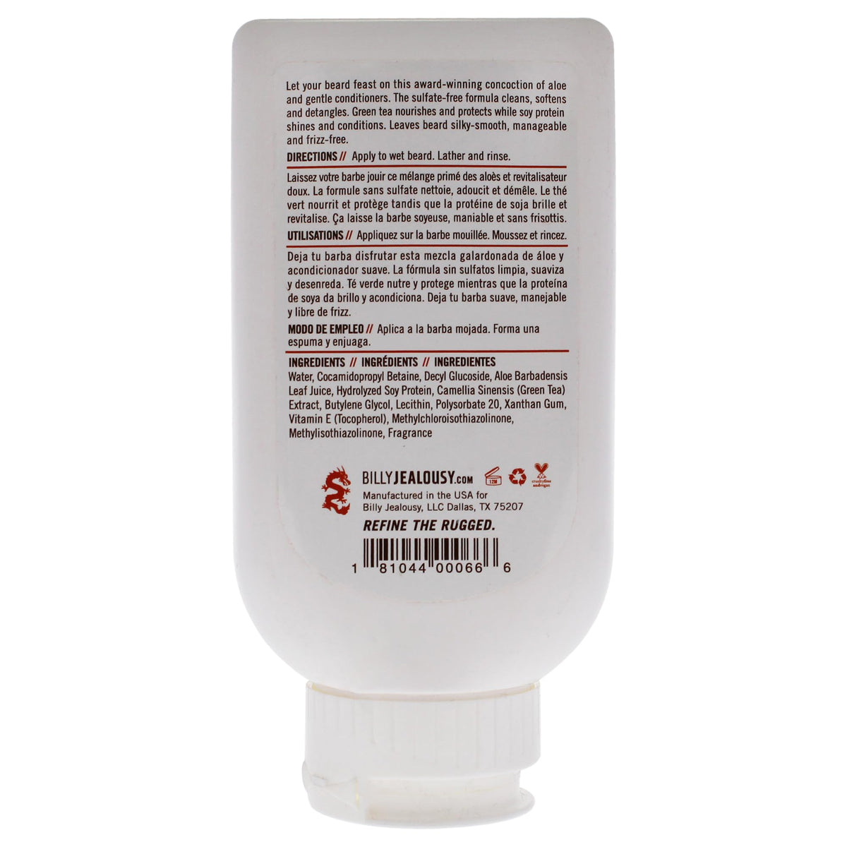 Light Gray Billy Jealousy Beard Wash Hydrating Mens Beard Shampoo 8 Fl Oz (Pack of 1)
