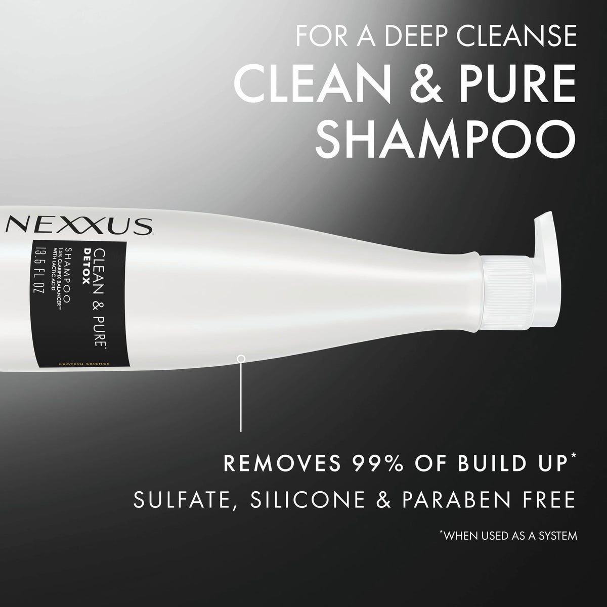 Black Nexxus Clean & Pure Detox Clarifying Shampoo 13.5 oz