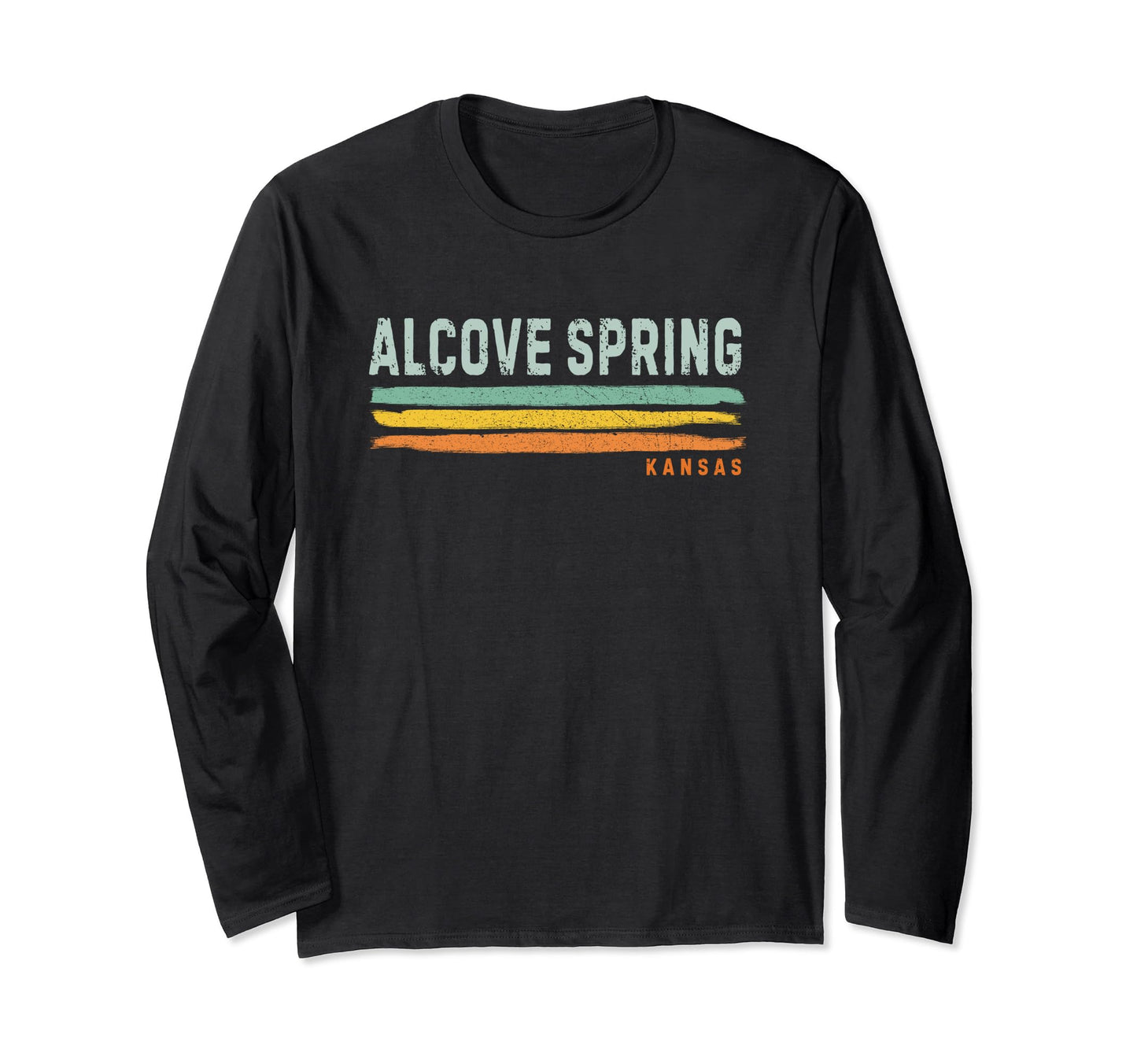 Dark Slate Gray Vintage Stripes Alcove Spring KS Long Sleeve T-Shirt