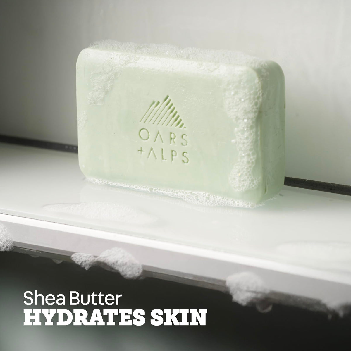 Light Gray Oars + Alps Exfoliating & Moisturizing Mens Bar Soap, Epsom Salt, 1pk