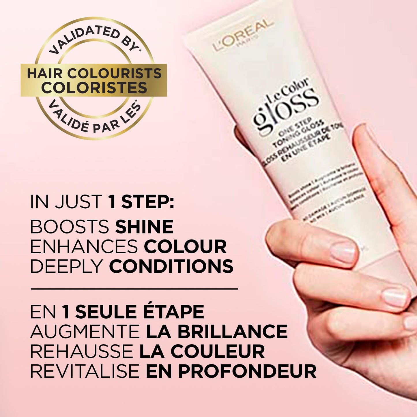 Misty Rose L’Oreal Paris Le Color Gloss One Step In-Shower Toning Hair Gloss, Neutralizes Brass, Conditions & Boosts Shine, Silver, 4 Ounce