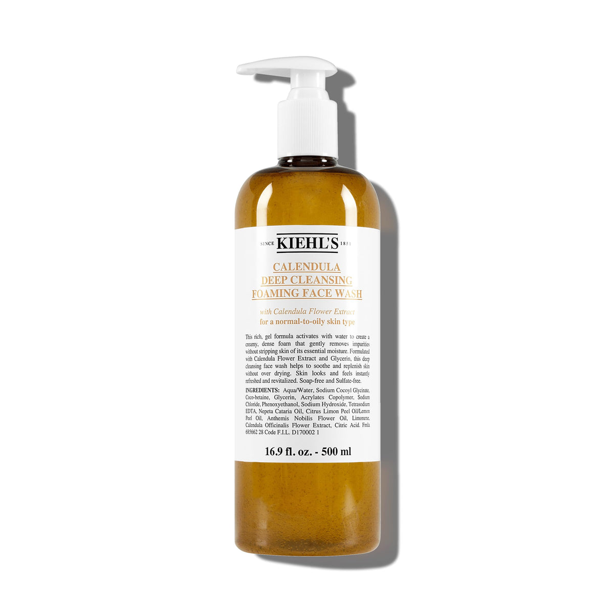 White Smoke Kiehl's - Calendula Deep Cleansing Face Wash, Boosts Moisture - 16.9 fl oz