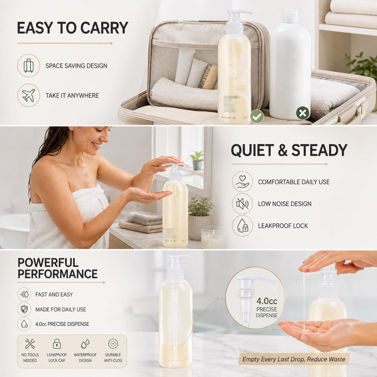 Lavender Liter Pump for Aveda Shampoo and Conditioner 1 L / 33.8 oz Bottle, Shampoo Pump for Aveda, Pump for Shampoo Bottle 33.8 oz Pumps Dispenser 2 Pack
