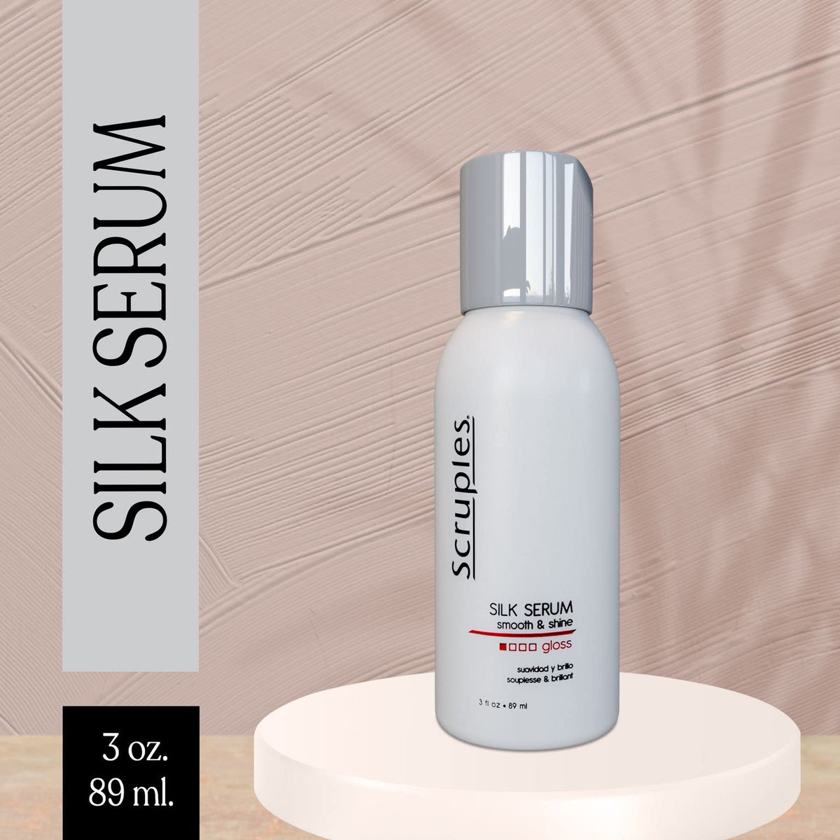 Gray Scruples Smooth & Shine Silk Serum - Lightweight Gloss - Long Lasting Silky Finish to Frizzy, Dry & Dull Hair - Damage and Thermal Protectant - 3oz