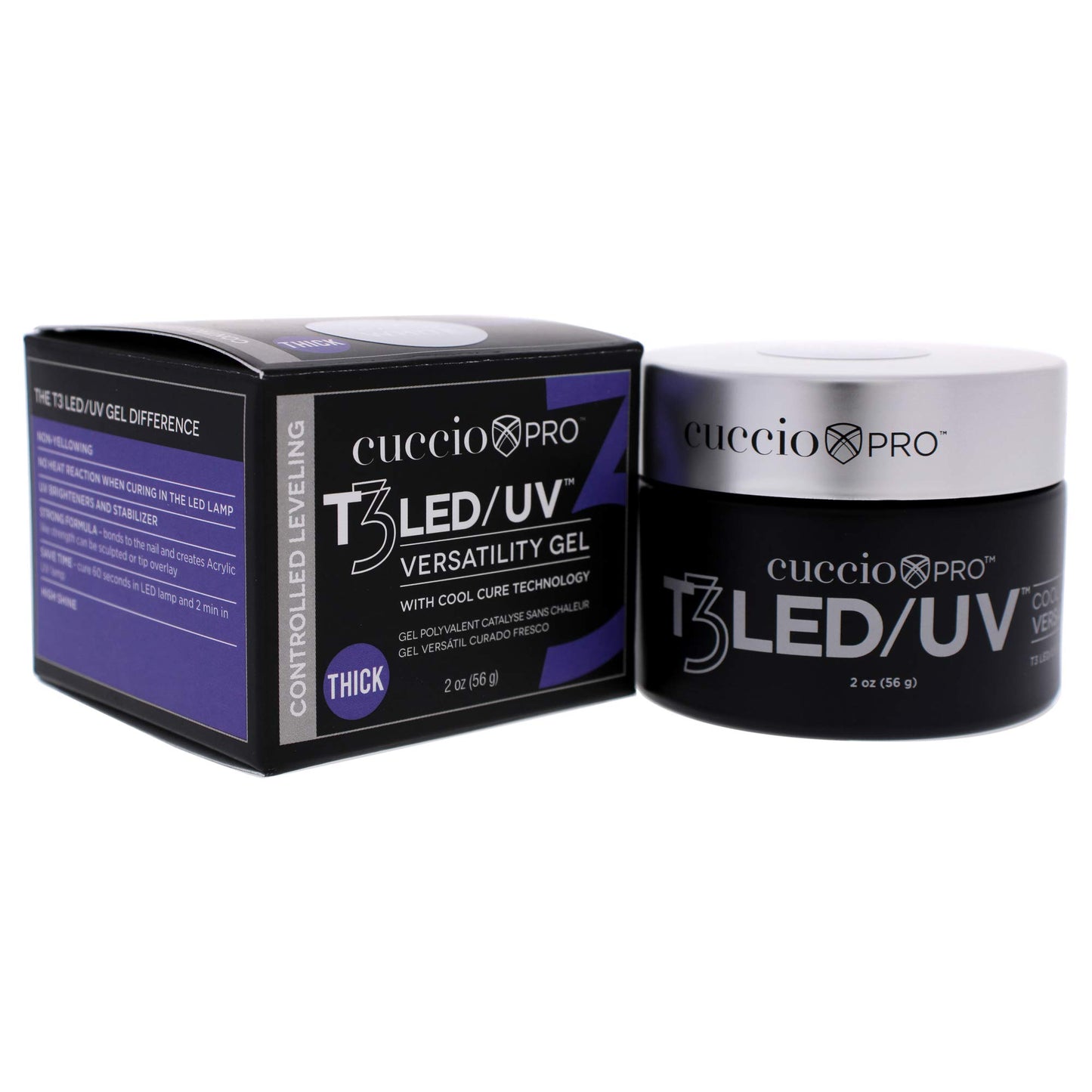 White Smoke Cuccio Pro T3 LED/UV Cool Cure Versatility Gel - Self-Levelling Gel With Calcium - Incredibly Flexible - Strong Adhesion - High Shine Finish - Fast Application - White - 2 Oz Nail Gel