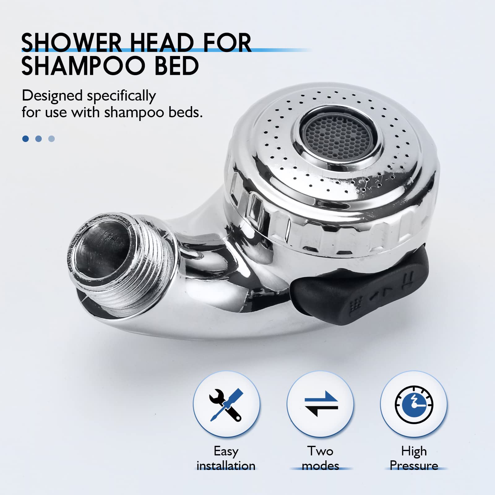 Lavender LukLoy 1 Pack Salon Shampoo Bowl Sprayer Head – Side Control 2-Mode Switch, High-Pressure Professional Standard G1/2 Handheld Faucet Sprayer Replacement for Salon Sink Hose, Spa & Pedicure Chairs