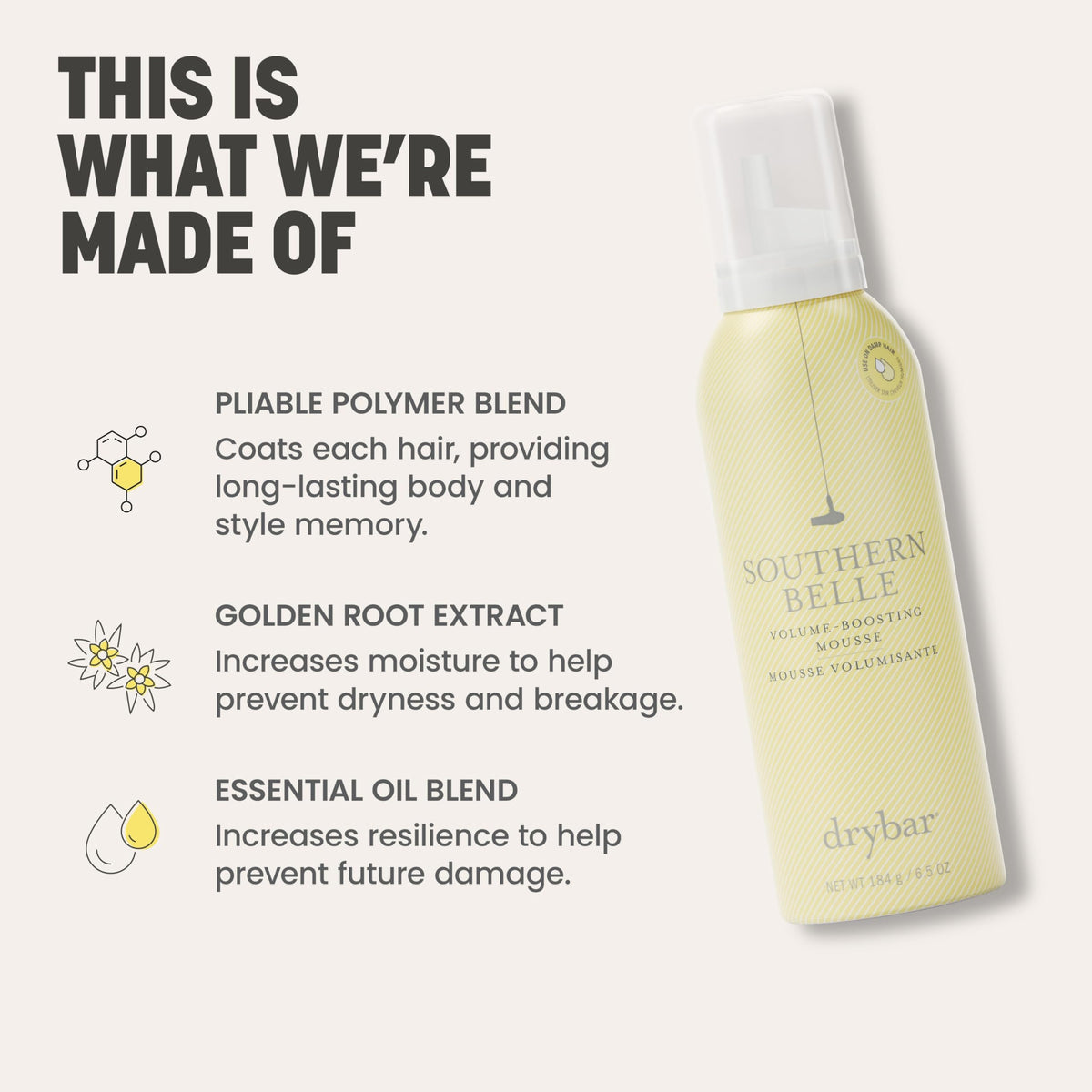 Misty Rose Drybar Southern Belle Volume-Boosting Mousse