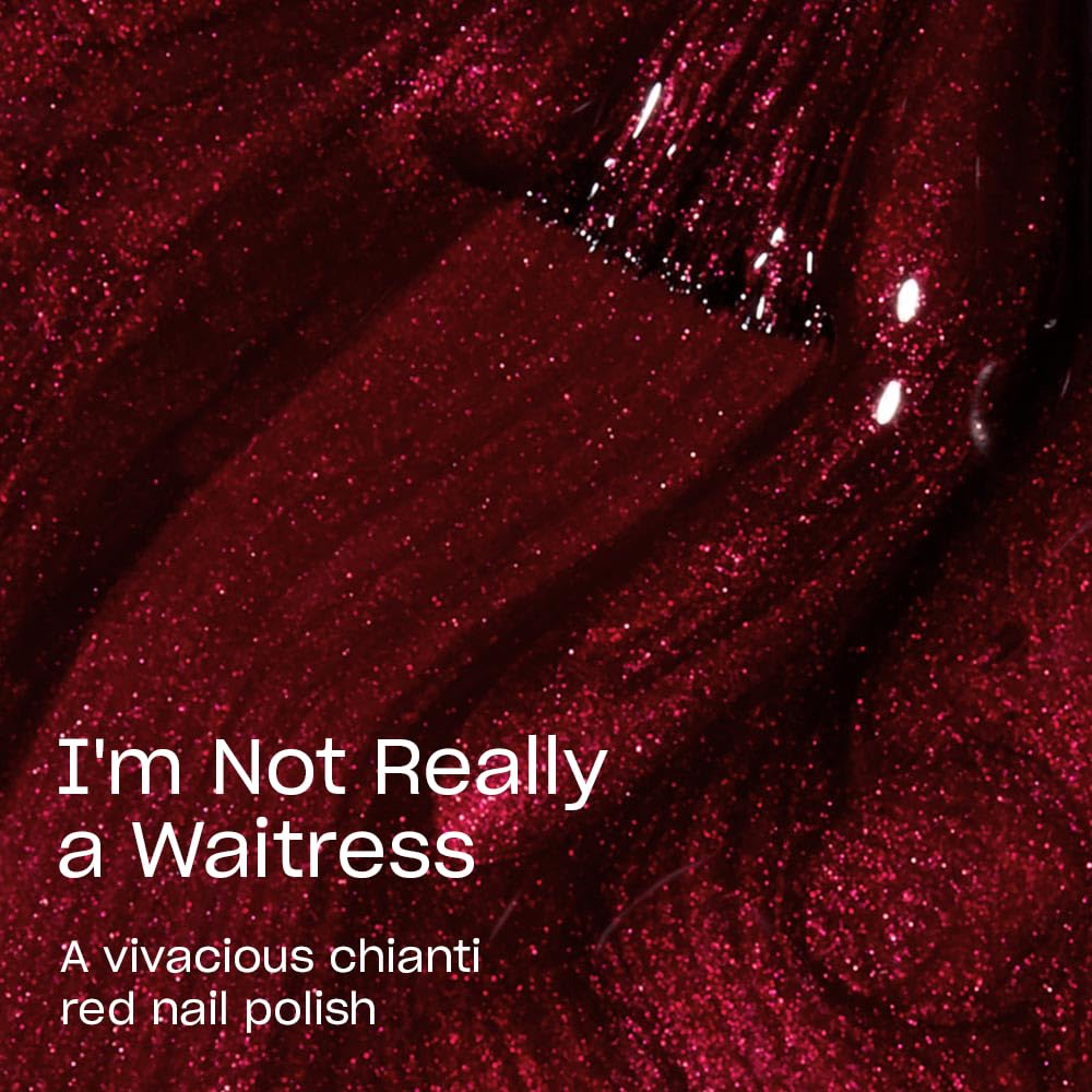 Black OPI Nail Lacquer I'm Not Really a Waitress | Opaque Dark Red Pearl Chip Resistant Nail Polish | Fast Drying, Streak Free