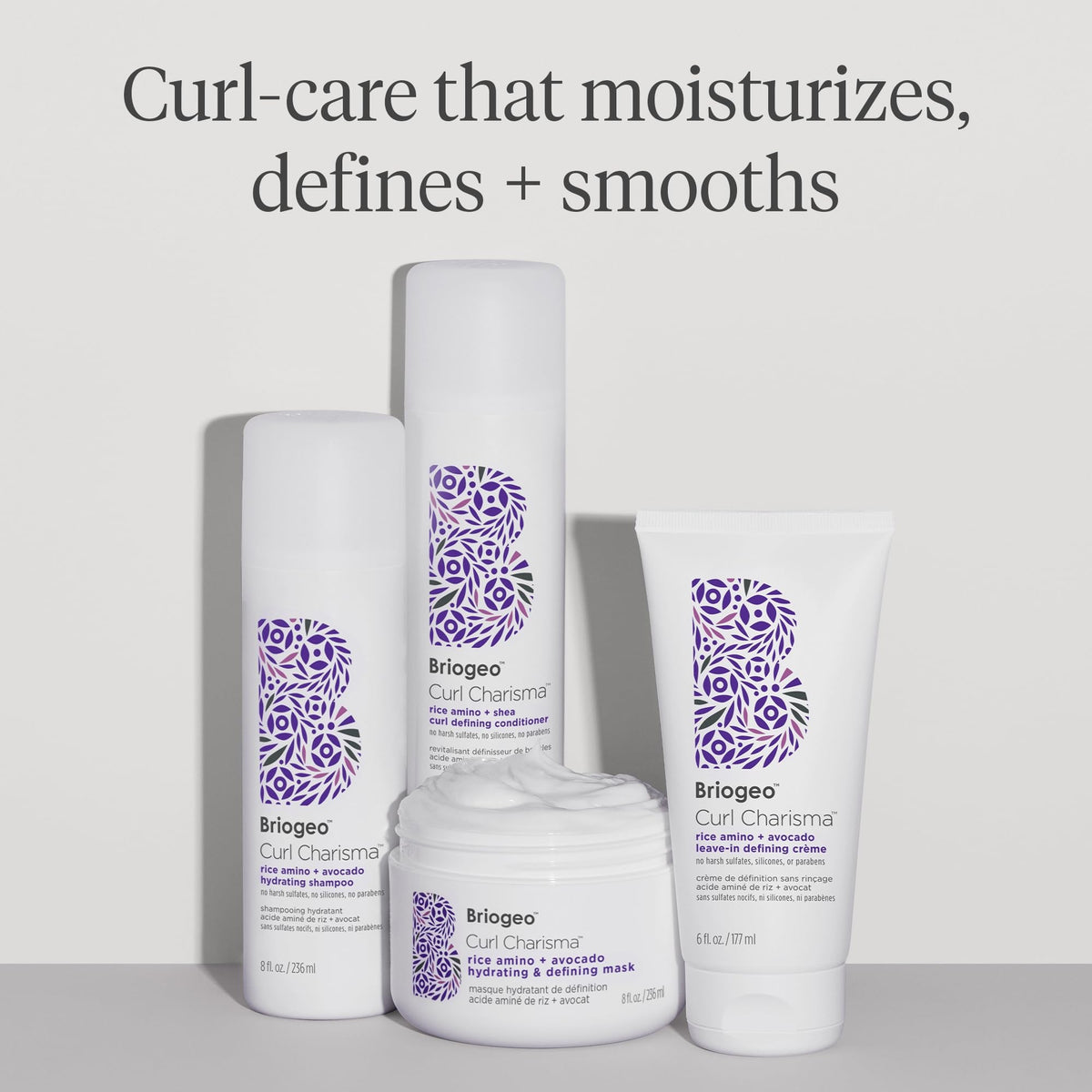 Light Gray Briogeo Curl Charisma Rice Amino + Avocado Hydrating Shampoo