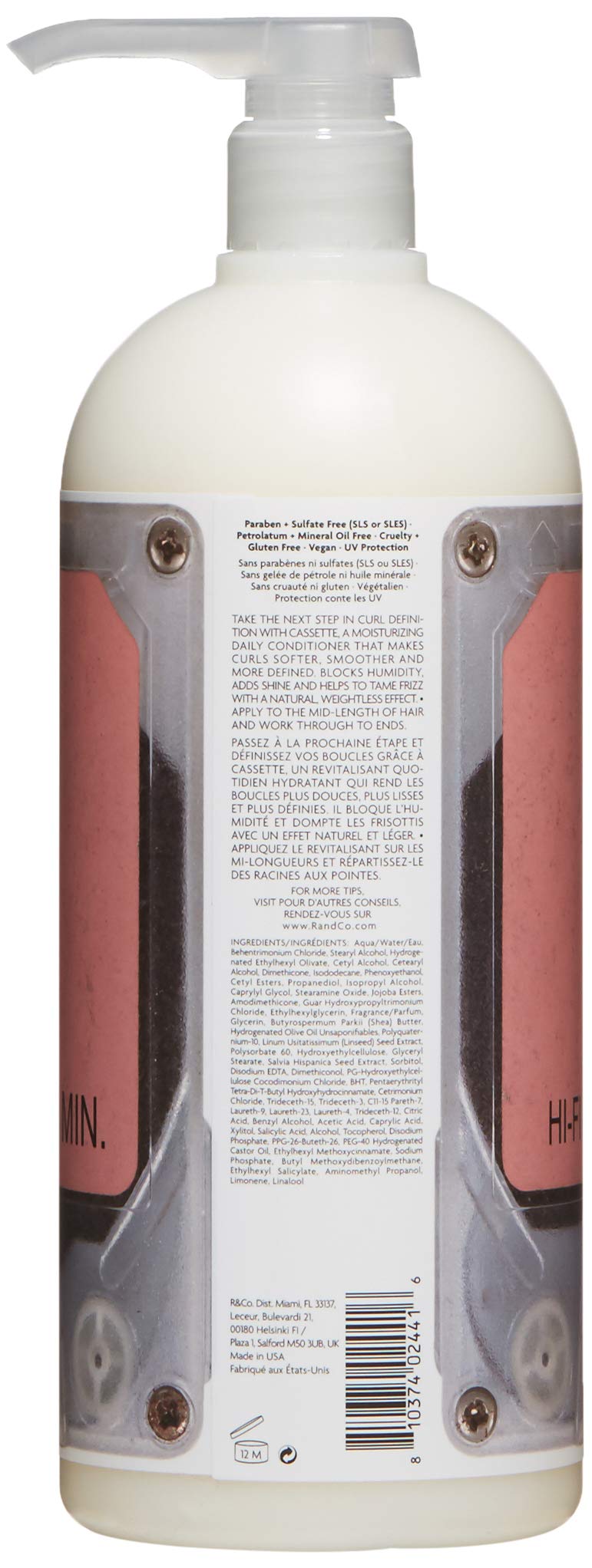 White Smoke R+Co CASSETTE Curl Conditioner + Superseed Oil Complex, 8.5 Oz