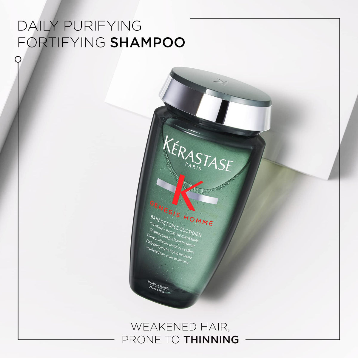 White Smoke Kerastase Genesis Homme Bain De Force Shampoo – For Men, 8.5 Fl Oz